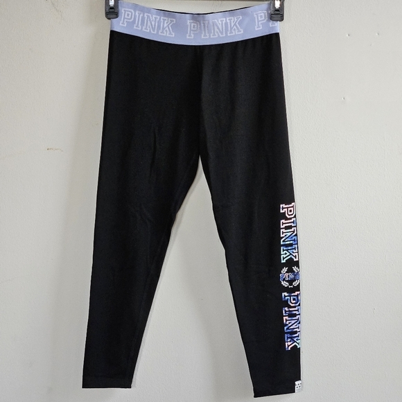 PINK VICTORIA SECRET ULTIMATE LOGO LEGGINGS SIZE SMALL - Picture 1 of 7